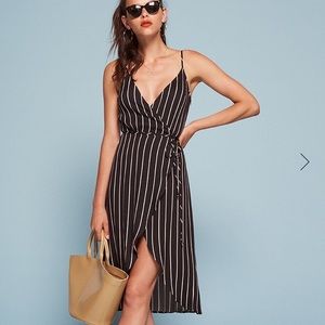 Reformation Anouk Striped Wrap Dress S 2 4